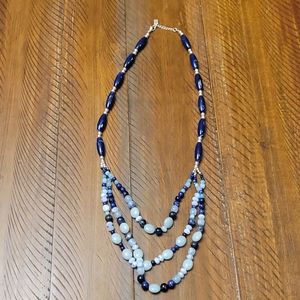 Blue beaded necklace